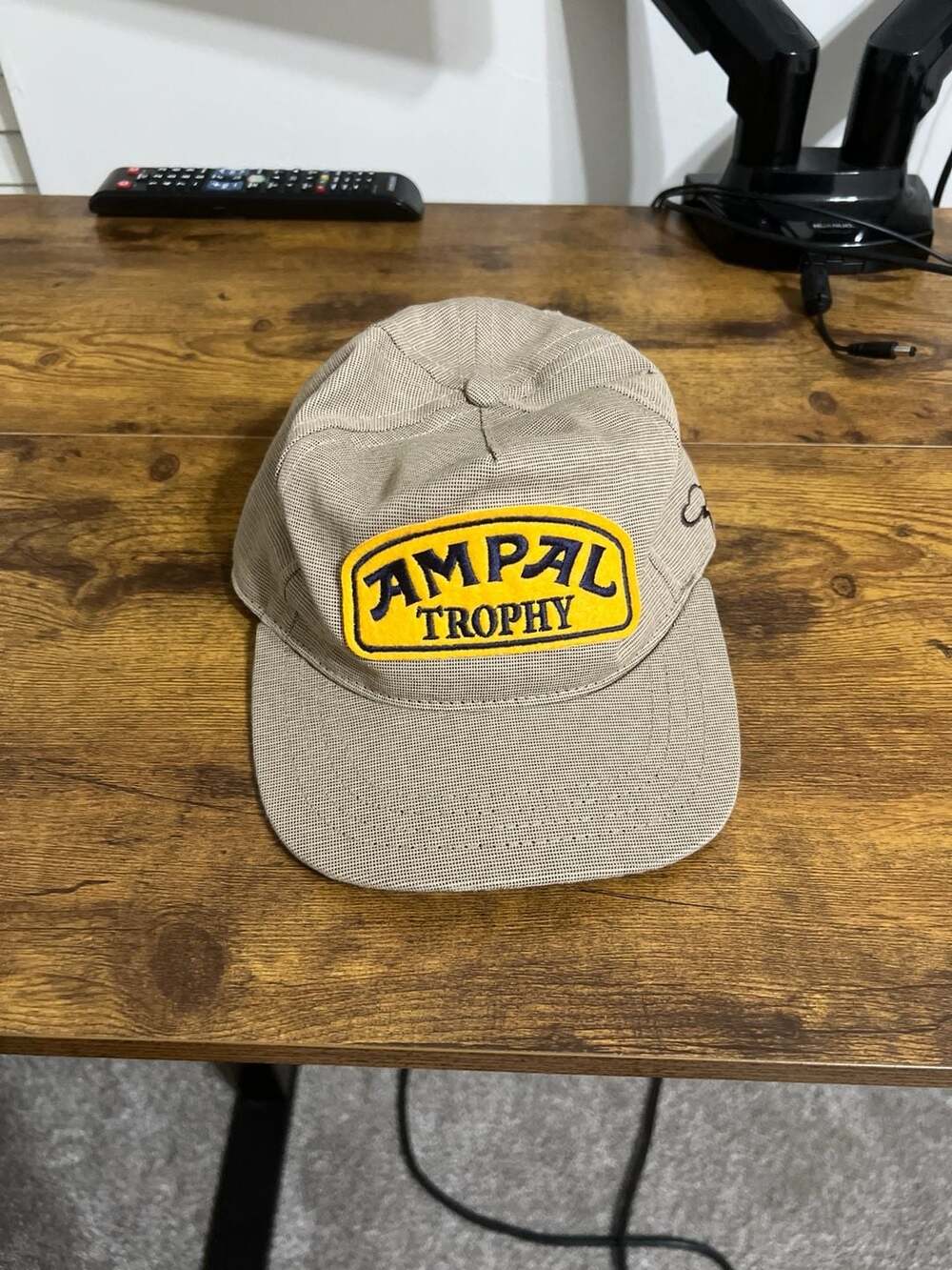 The Ampal Creative Ampal Trophy Tan Strapback Hat Made in USA